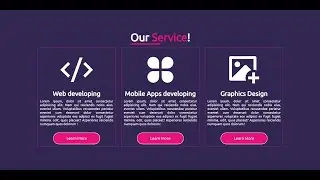 How TO Make Service secton Using HTML and CSS|| Service Page || Attractive Page...