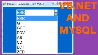 VB.NET - How To Populate ComboBox From MySQL DataBase Using Visual Basic .Net [ with source code ]