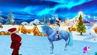 Color Changing Ice Unicorn ! Buying New Star Stable Horse in Christmas Snow Village - Roleplay Video