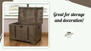 Old Fashioned Large Natural Wood Storage Trunk and Coffee Table