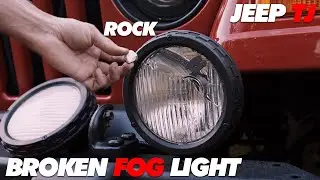 Rock Broke My Fog Light Jeep TJ