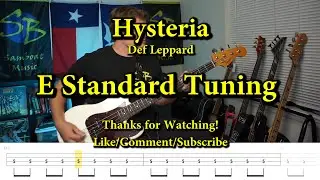 Hysteria - Def Leppard (Bass Cover with Tabs)