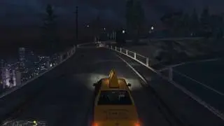 GTA5 Taxi Mission Rainy night in Los Santos