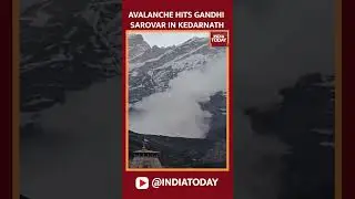 Viral Video: Avalanche Hits Gandhi Sarovar On Hills Behind Kedarnath Temple #shorts #kedarnath