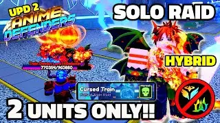 NEW Solo Cursed Train Raid ft. HYBRID Flame Dragon God (Natsu) 2 Units Only | Roblox Anime Defenders