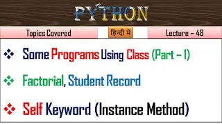 How to Create Instance Method in Python| Lecture 48| Self in Python| Instance member Method