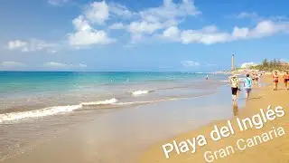 Plaża w Playa del Inglés - Maspalomas Gran Canaria Marzec 2021 