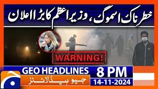 Smog - Prime Minister's Announcement!! | Geo News 8 PM Headlines (14 Nov 2024)