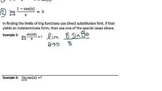 Limits of Trig Functions