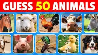 Guess 50 Farm Animals in 3 Seconds 🐮🐷🐴 | Easy, Medium, Hard, Impossible