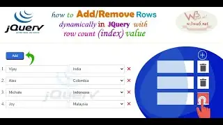 Dynamically add rows and remove rows in html order List Using Jquery || Add & delete rows in JS