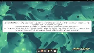 How to install Azul's Zulu OpenJDK 17 in Manjaro Linux 23 with JAVA_HOME Environment Variable