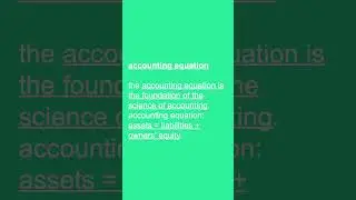 accounting equation | accounting foundations for MBA students #onlinelearning