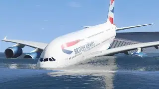 Realistic Airbus A380 Runway Overrun Emergency Landing - GTA 5