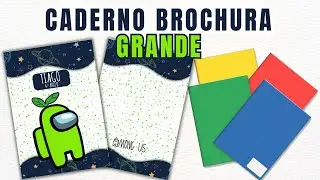 Arte para Caderno Brochura Grande no CANVA | Among us