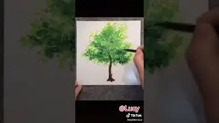 как нарисовать дерево красками без кисточки лайфхак 