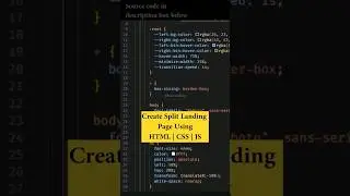 Create Split Landing Page Using HTML | CSS | JS