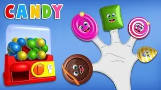 Fun Candy Finger Family Rhyme with Gumball Machine for Children