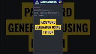 RANDOM PASSWORD GENERATOR USING PYTHON 🤯🤯🤯 #python #shorts #password #pythonshorts