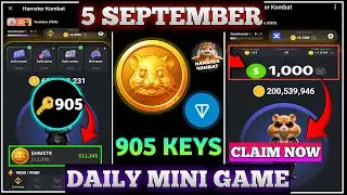 Master Key Puzzle 5 September 🔑|Hamster Key Unlock|Hamster Kombat Mini game 5 September|Today Key