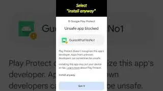 Google Play Protect Select More Details Install anyway The app does not Read from or Write on Device