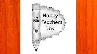 Teachers day drawing || How to draw happy teacher's day || Happy teachers day 2024 Drawing