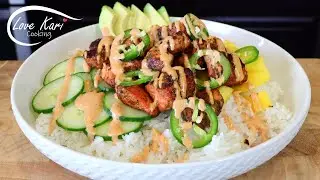 Super Easy and Delicious Spicy Salmon Rice Bowl Recipe! | Healthy Dinner Idea