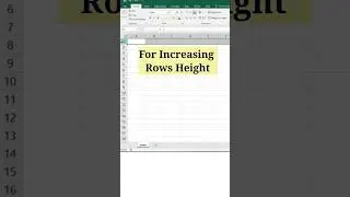 Increase Rows Height & Column Width in Excel | #excel