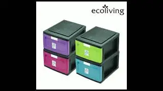 ECO LIVING CARTON DEAL 4Pcs/Ctn 4 Tier/Layer Drawer, Storage Cabinet W/Handle,ECO-640-4