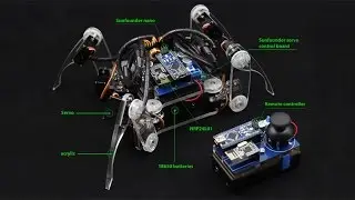 Arduino Electronics Spider Quadruped Robot Kit with Servo Control Board and Nano, Remote Control