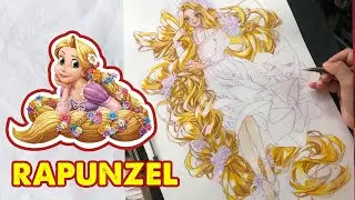 How Rapunzel In My Style | Hair Drawing Skills | Huta Chan