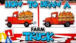 How To Draw A Farm Truck With Pumpkins