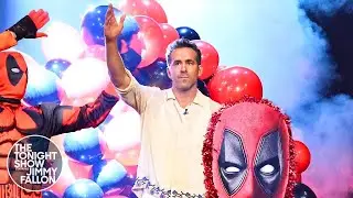 Ryan Reynolds Makes His Grand Entrance Riding a Deadpool Float on The Tonight Show