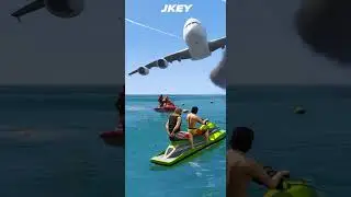 Airplane Emergency Landing on Water after One Engine Failure GTA 5 