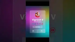 Glassmorphism | Profile Card Design | Hovering Animation | UI/UX Design | Figma