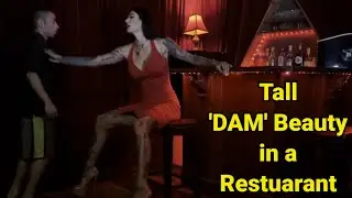 Tall DAM Beauty in a Restaurant | tall woman short man | tall girl short guy