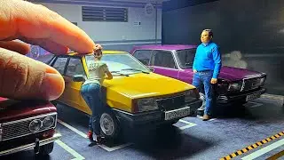 Large-scale parking with light for model cars. About cars