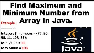 Find the minimum and maximum value in an Array