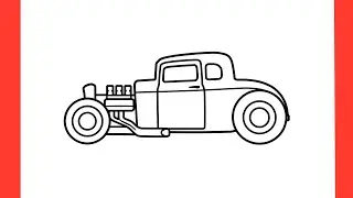 How to draw a HOT ROD step by step / drawing ford model a 1930 car