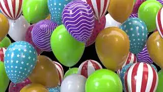 balloons moving up animation background | colorfull balloons animation free