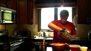 Shalee as Julia Childs shows you how to cheese your lasagna