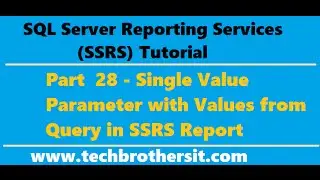 SSRS Tutorial 28 - Single Value Parameter with Values from Query in SSRS Report