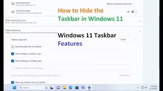 How to Hide the Taskbar in Windows 11 | Windows 11 Taskbar Features