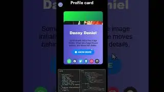 How to create profile card with animation #html #css #shorts