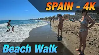 Beach Walk Fuengirola part-3 las Gaviotas beach Costa del Sol Malaga 4K UHD