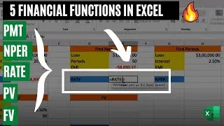 Learn 5 Financial Functions in Excel | PMT, RATE, NPER, PV,  FV