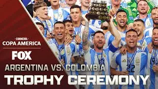 2024 Copa América Final: Argentina's trophy ceremony following 1-0 victory over Colombia