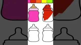 learn colors for kids and color baby bottles on grass🍼🌱🩷 Birthday Candy Land Art 🩷