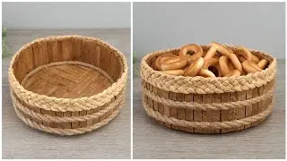From Wooden Clothespins I made a Beautiful Basket with my own hands