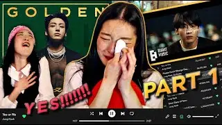 JUNGKOOK 정국 'GOLDEN' ALBUM REACTION (PART 1) 💛 Closer to You, Yes or No, Pls Don't Change, Hate You